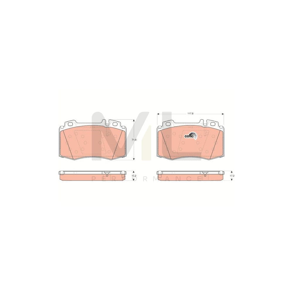 TRW Cotec Gdb1454 Brake Pad Set Prepared For Wear Indicator