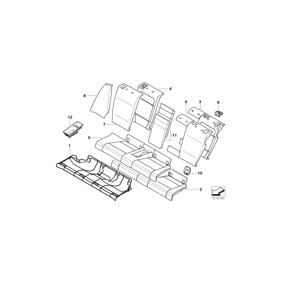 Genuine BMW 52207257036 E82 Cover Backrest Leather Left TERRA (Inc. 120d, M & 120i)