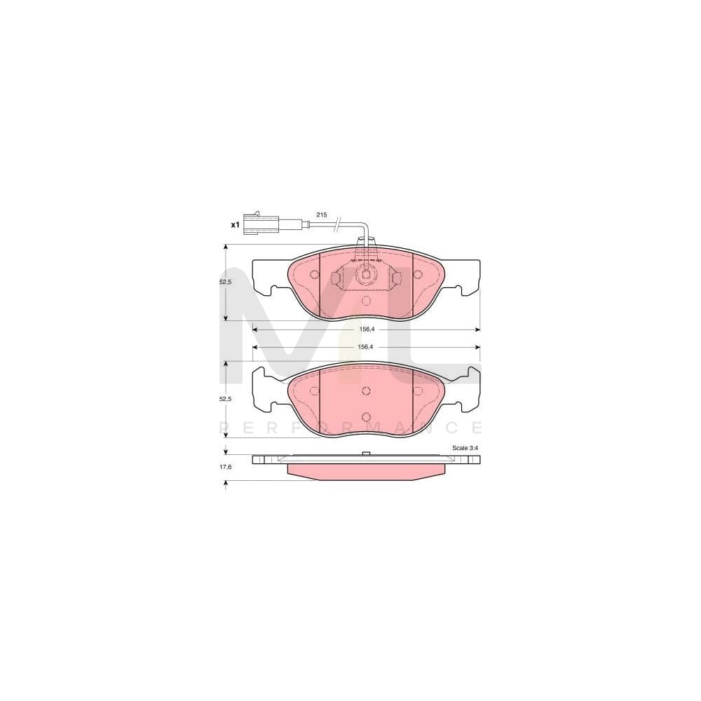 TRW Gdb1387 Brake Pad Set Incl. Wear Warning Contact