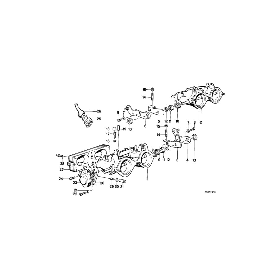 Genuine BMW 13541312566 E30 Connector (Inc. 320is)