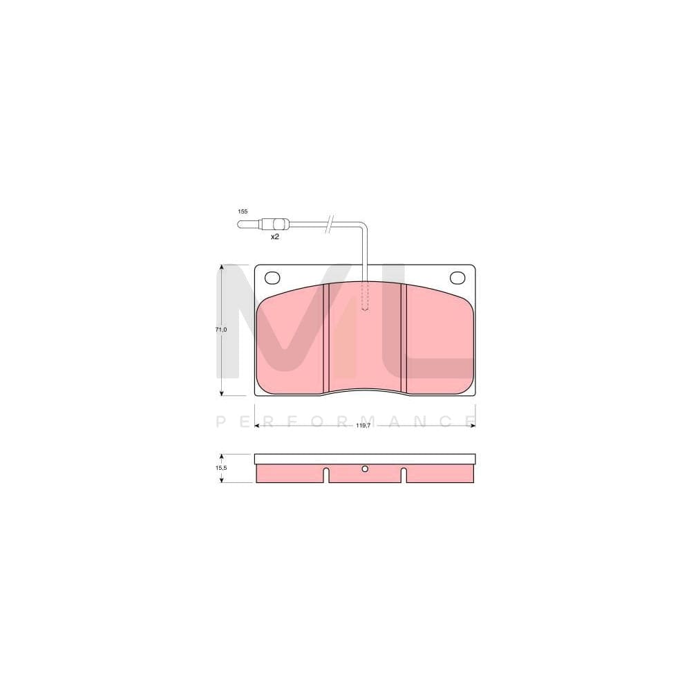 TRW Gdb443 Brake Pad Set For Renault Master Incl. Wear Warning Contact