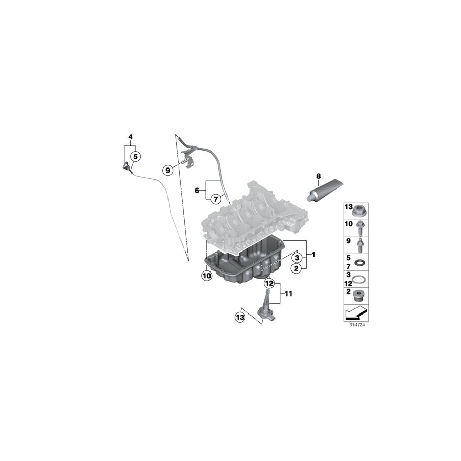 Genuine BMW 11137649311 F30 F21 F20 Oil Pan (Inc. 320i ed, 118i & 120i)