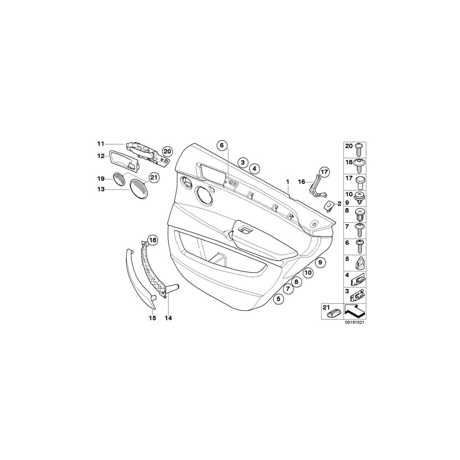 Genuine BMW 51229112442 E71 E72 Cover, Door Opener, Rear Right (Inc. X6 35iX, X6 M50dX & Hybrid X6)
