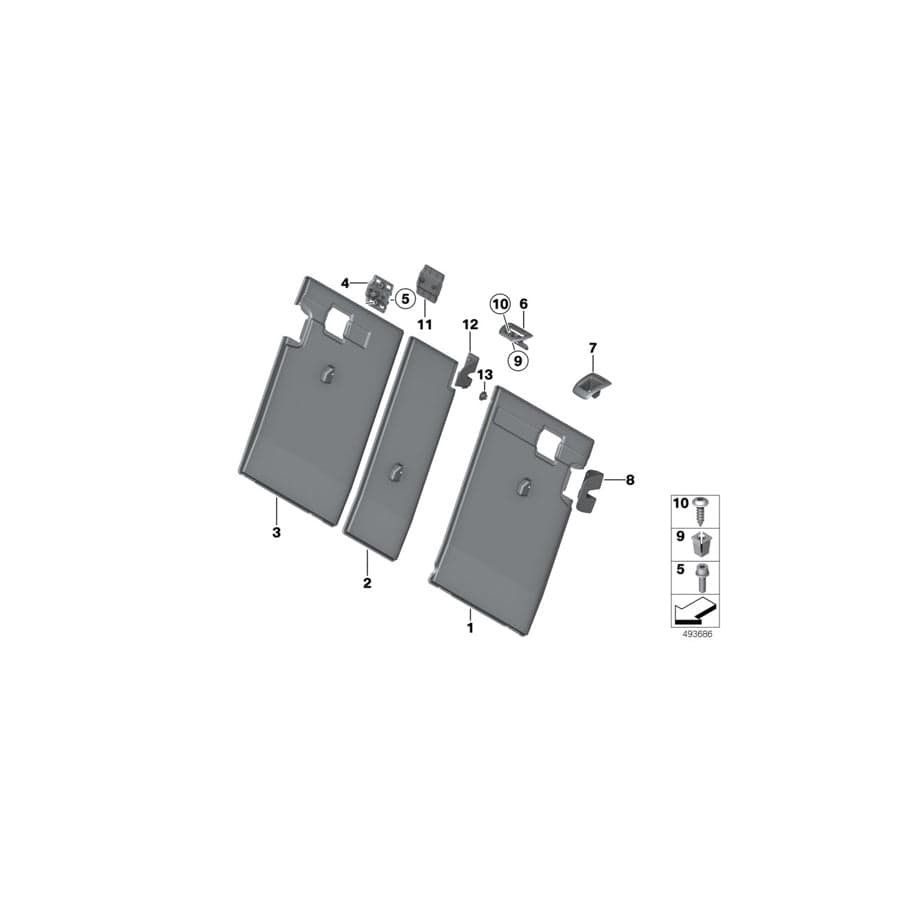 Genuine BMW 52207256351 F25 F16 TriCover For Lock Striker, Center SCHWARZ (Inc. X6)