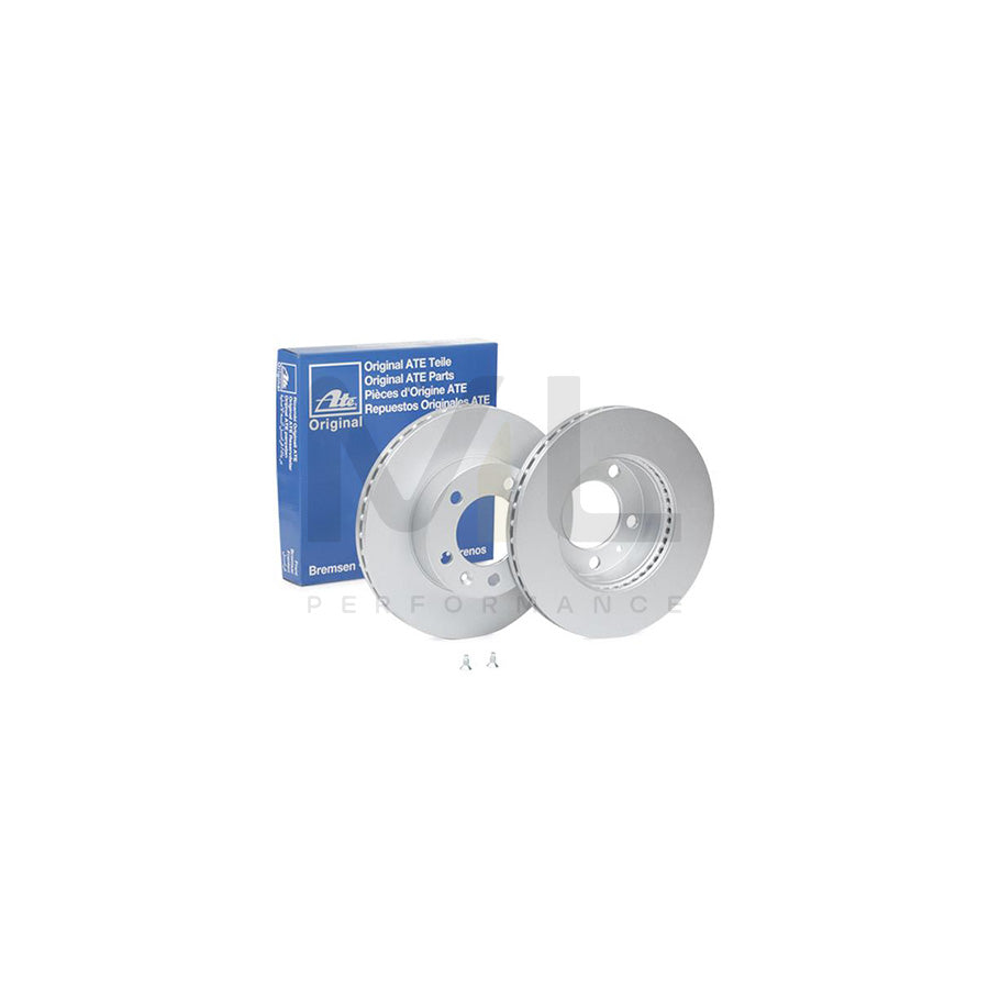 ATE 24.0128-0252.1 Brake Disc Vented, Coated, with bolts/screws - 1 piece