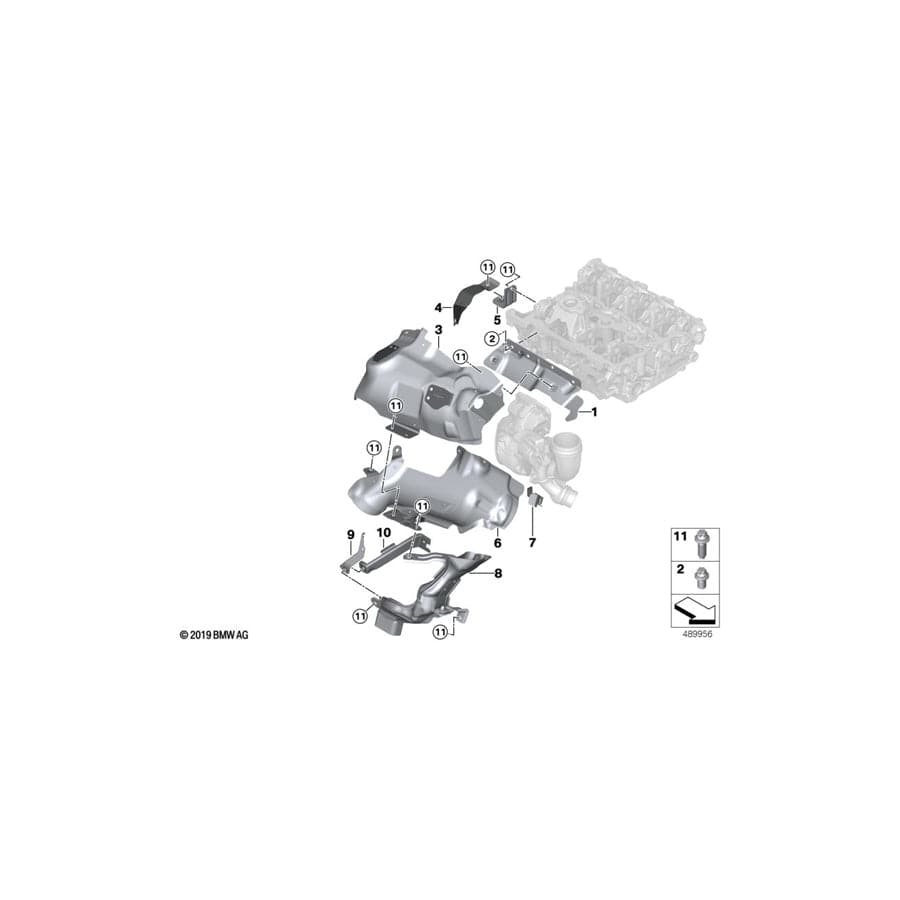 Genuine BMW 11658632100 F56 Heat Shield For Exhaust Manifold (Inc. Cooper & Cooper ALL4)