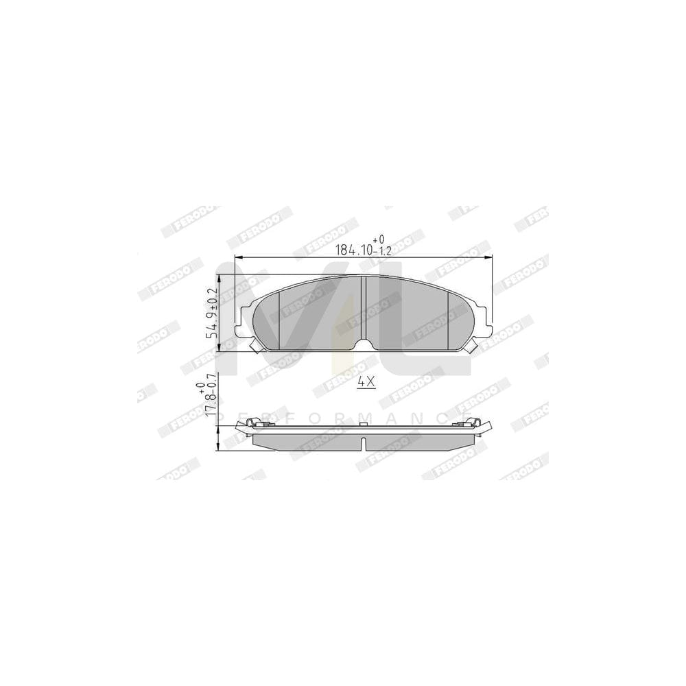 Ferodo Premier FDB4078 Brake Pad Set With Acoustic Wear Warning, Without Accessories