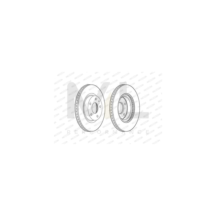 Ferodo Premier DDF2465C Brake Disc Vented, Coated, Without Accessories - Pair