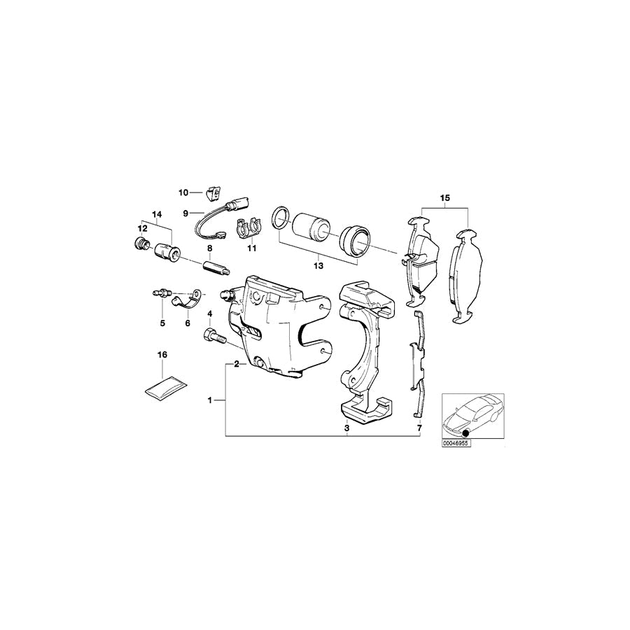 Genuine BMW 34111160368 E34 E32 Caliper Housing Right ATE (Inc. 530i, 520i & 730iL)