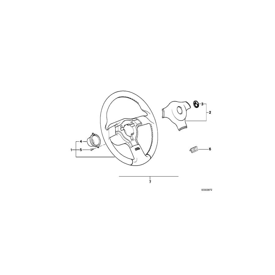 Genuine BMW 32332226516 E34 Horn Button Silber (Inc. M5 3.6 & M5 3.8)
