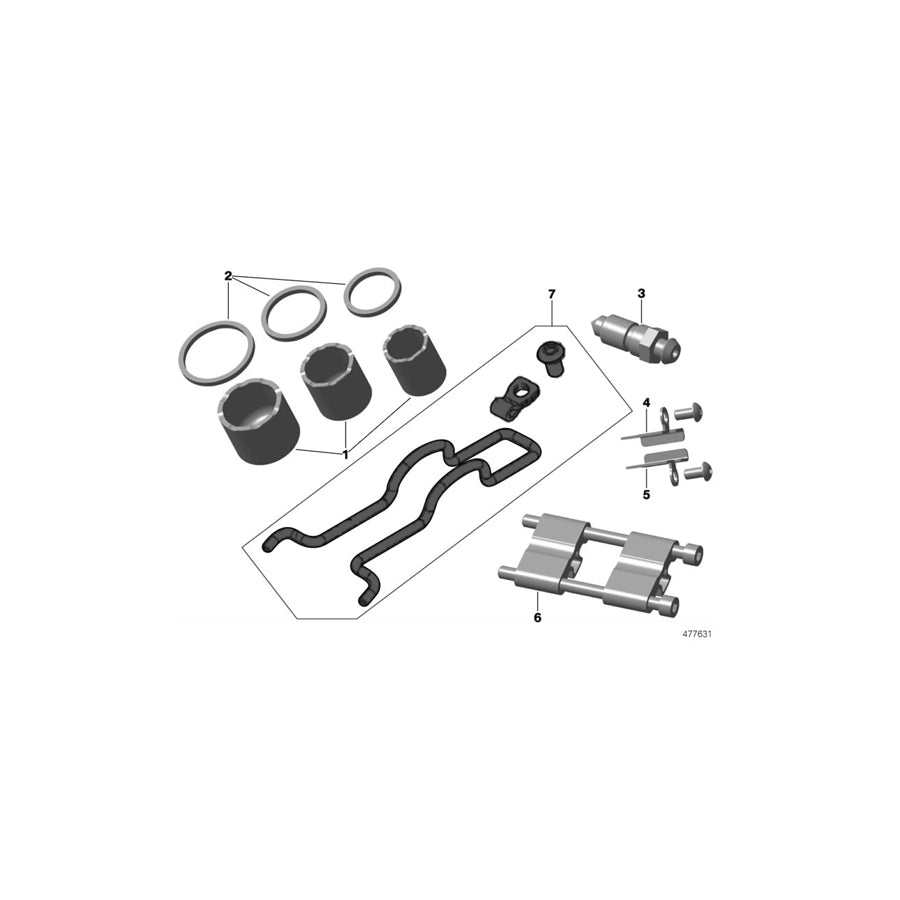 Genuine BMW 34108417307 Brake Pad Retaining Kit AP (Inc. M235i Racing)