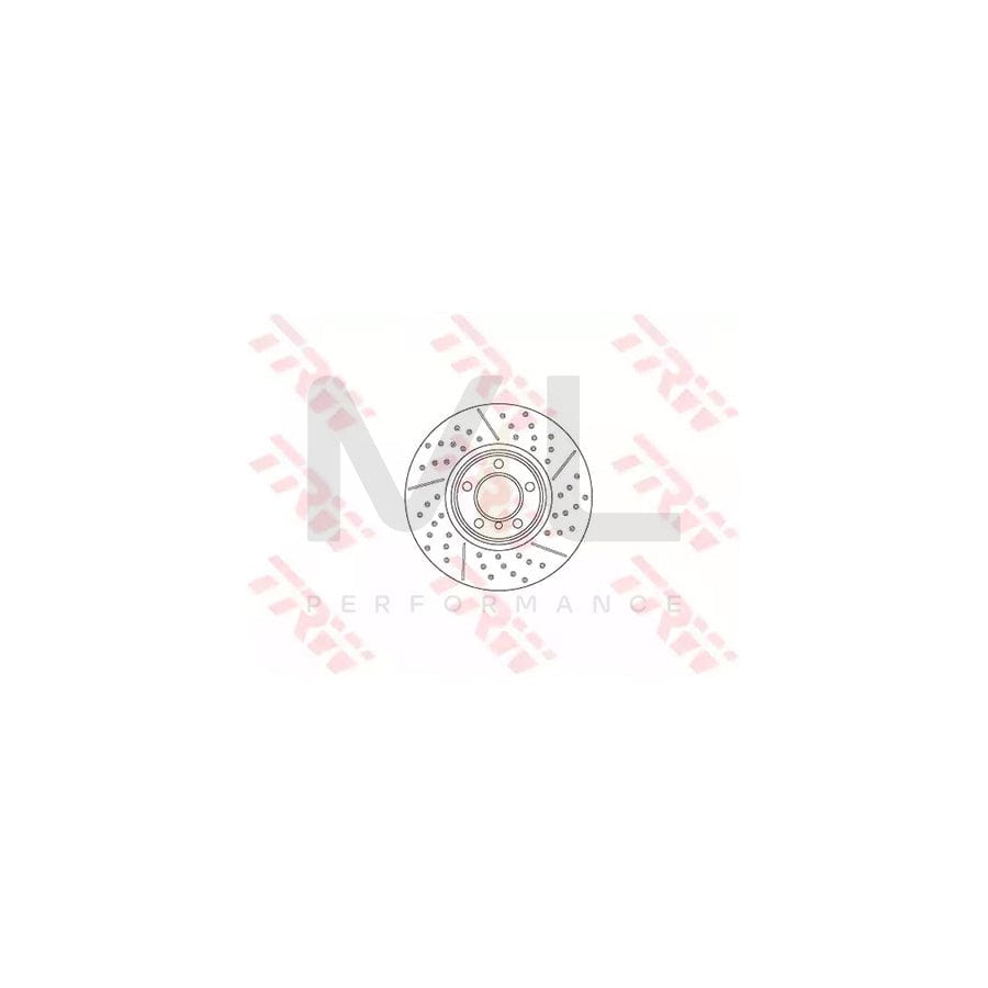 TRW DF6604S Brake Disc Slotted / Perforated, Two-piece brake disc, Vented, High-carbon - 1 piece