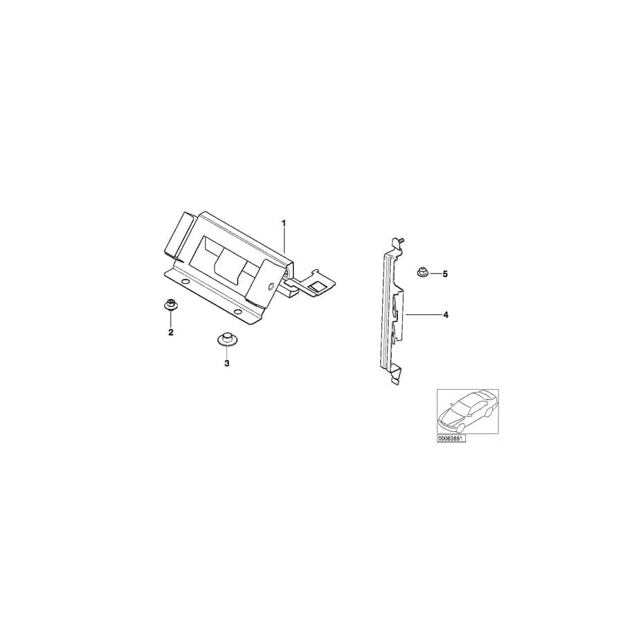 Genuine BMW 61358379549 E52 Bracket, Control Unit (Inc. ALPINA V8 & Z8)