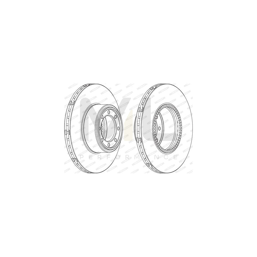 Ferodo Premier FCR321A Brake Disc for Iveco Daily Vented, With Abs Sensor Ring - Pair
