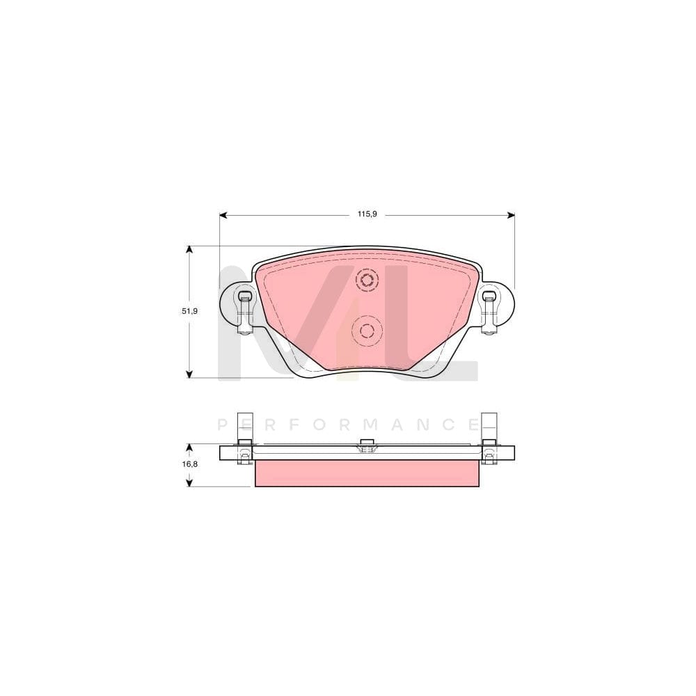 TRW Gdb1435 Brake Pad Set For Ford Mondeo Incl. Wear Warning Contact