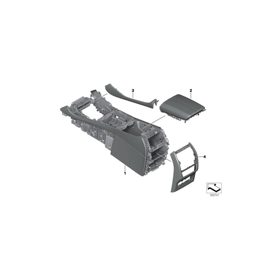 Genuine BMW 51167998182 G07 G05 G06 Center Console, Leather TARTUFO (Inc. X5 40i, X6 M50dX & X5 45eX)