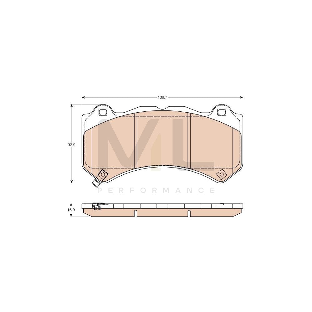 TRW Gdb4450 Brake Pad Set With Acoustic Wear Warning