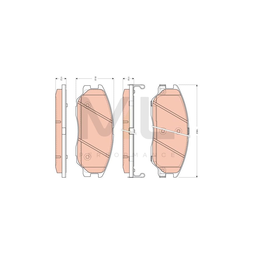 TRW Gdb3412 Brake Pad Set With Acoustic Wear Warning