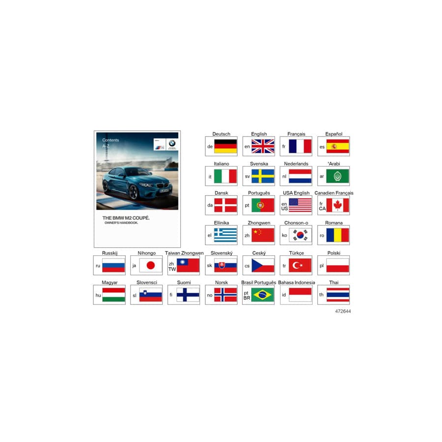 Genuine BMW 01402978613 Owner's Manual For F87 ENUS (Inc. M2)
