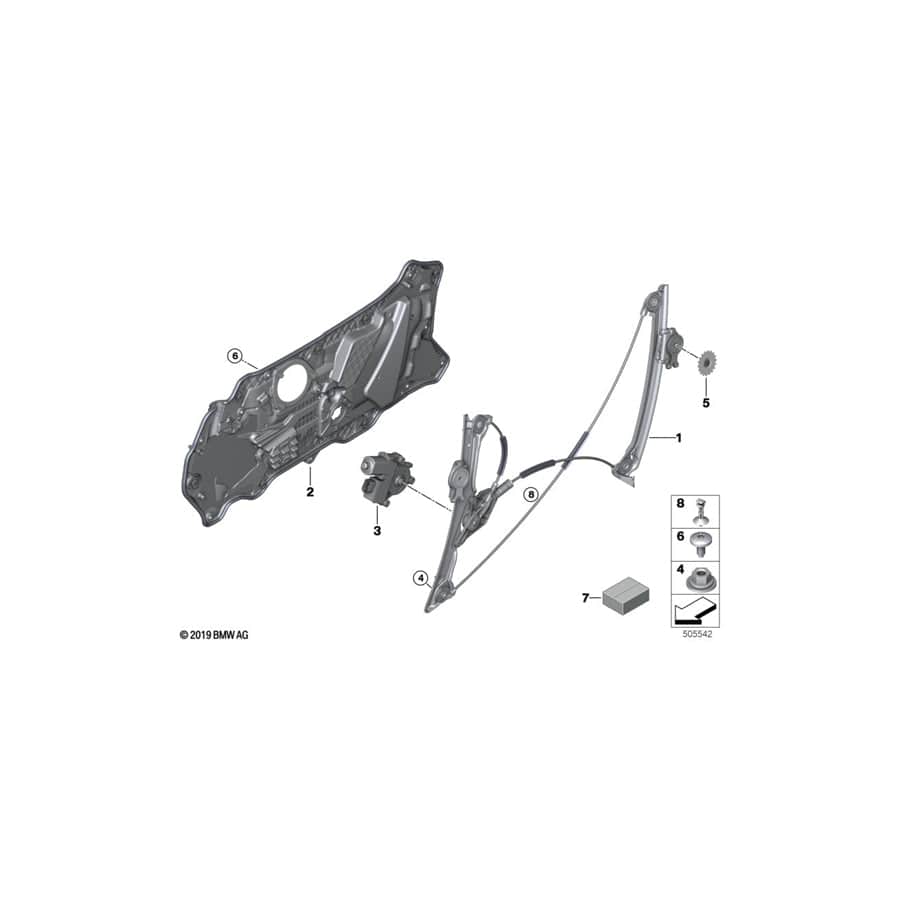 Genuine BMW 51487418094 G14 G15 Carrier, Door Front Right (Inc. 840iX, 840dX & M850iX)
