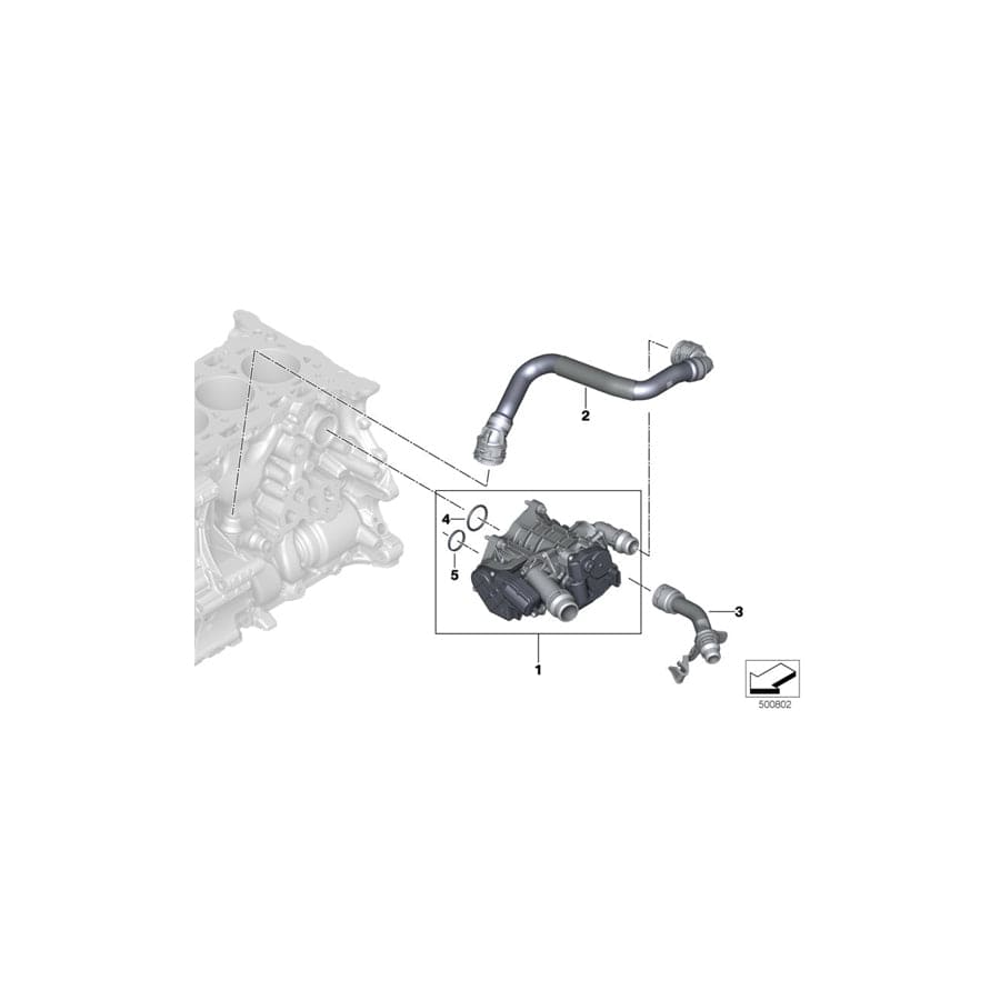 Genuine BMW 11538650981 G31 G20 G01 Hose, Thermostat-Coolant Pump (Inc. 330e, 520i & 730Li)