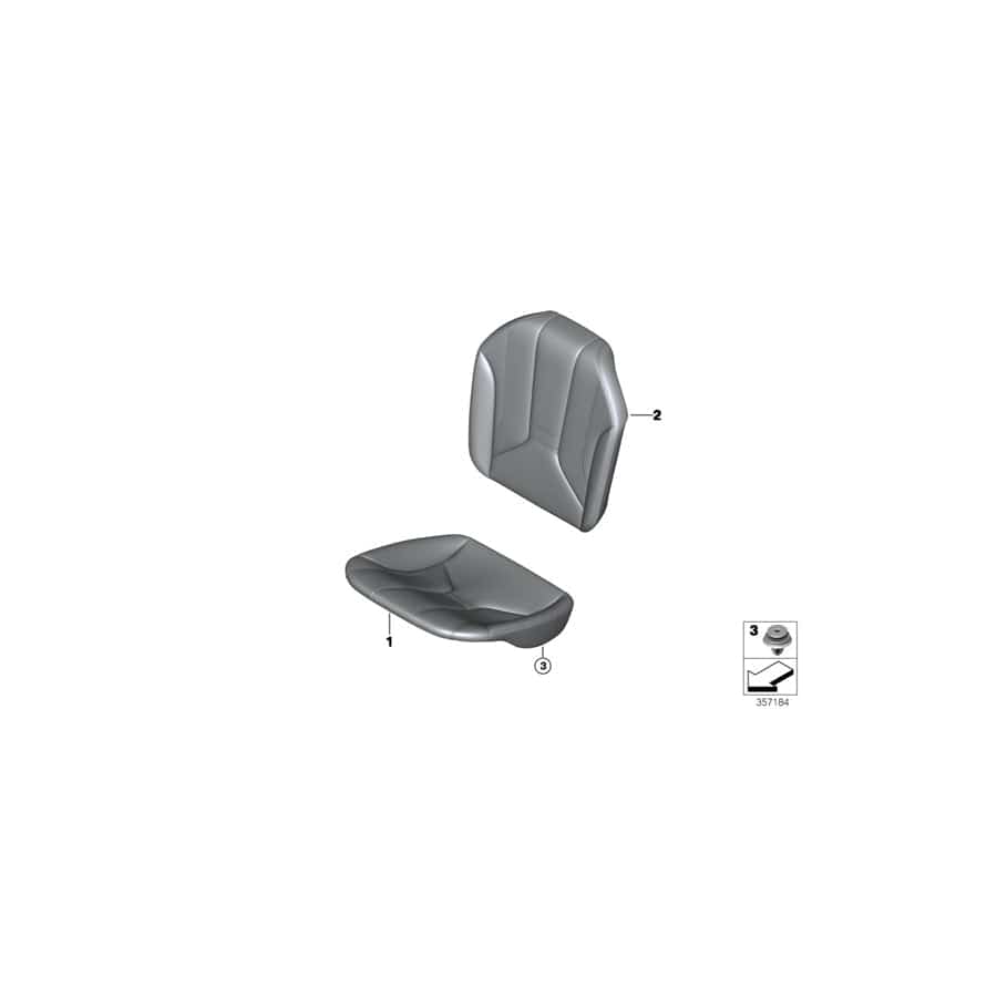 Genuine BMW 52207409985 Upholstery, Backrest, Leather ELFENBEINWEISS (Inc. i8)