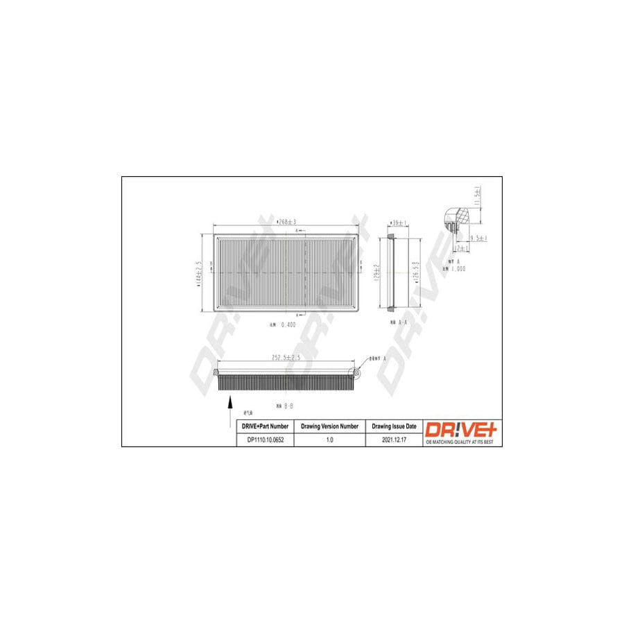 Dr!Ve+ Dp1110.10.0652 Air Filter For Kia Rio