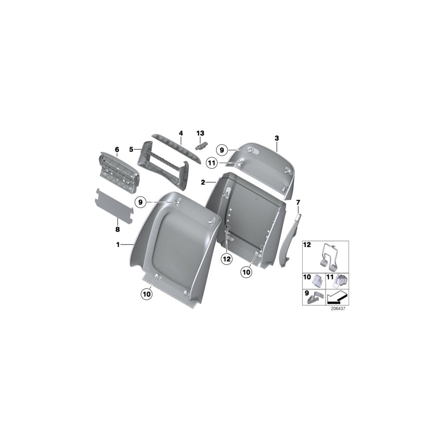 Genuine BMW 52107222427 F03 F01 F11 Rear Section, Comfort Seat, Lower VENETOBEIGE (Inc. 530i, 520d & 535d)