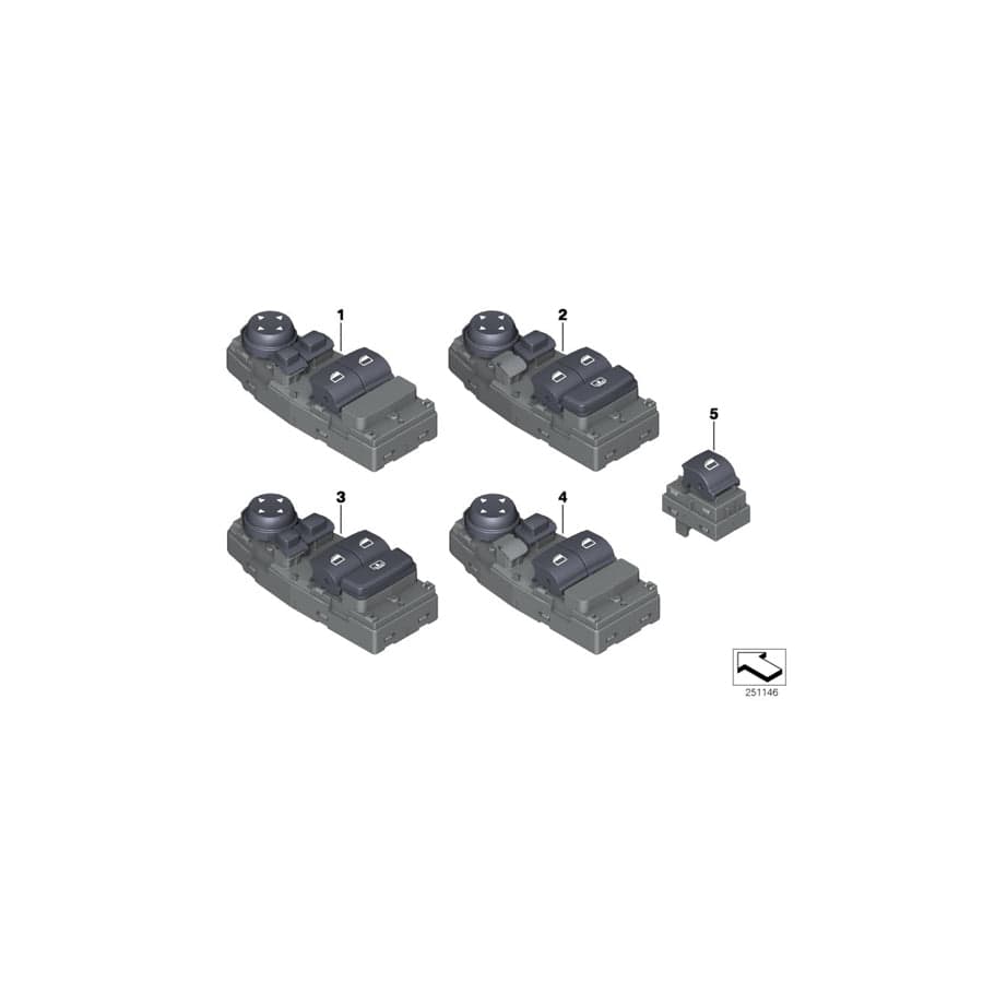 Genuine BMW 61319196678 F13 Operating Unit, Switch Module, Door, Frt (Inc. 640iX, 650iX 4.0 & 650iX)