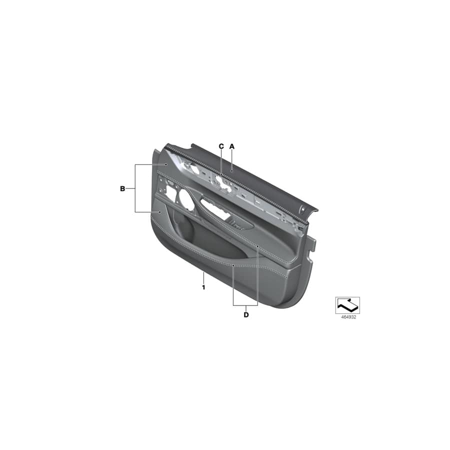 Genuine BMW 51417995608 G11 G12 Door Panel, Leather, Front Right INDIVIDUAL (Inc. ALPINA B7, 730dX & 730LdX)