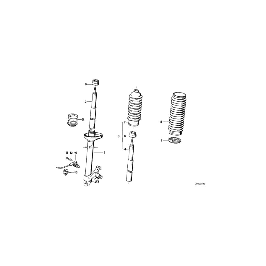 Genuine BMW 31321133224 E30 Shock Absorber-Insert BOGE (Inc. 316i, 324d & 316)