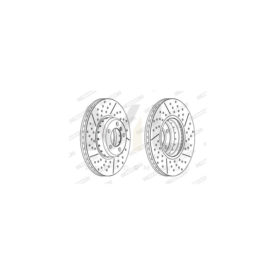 Ferodo DDF2614VC-1 Brake Disc Perforated / Vented, Two-Piece Brake Disc, Coated - Pair