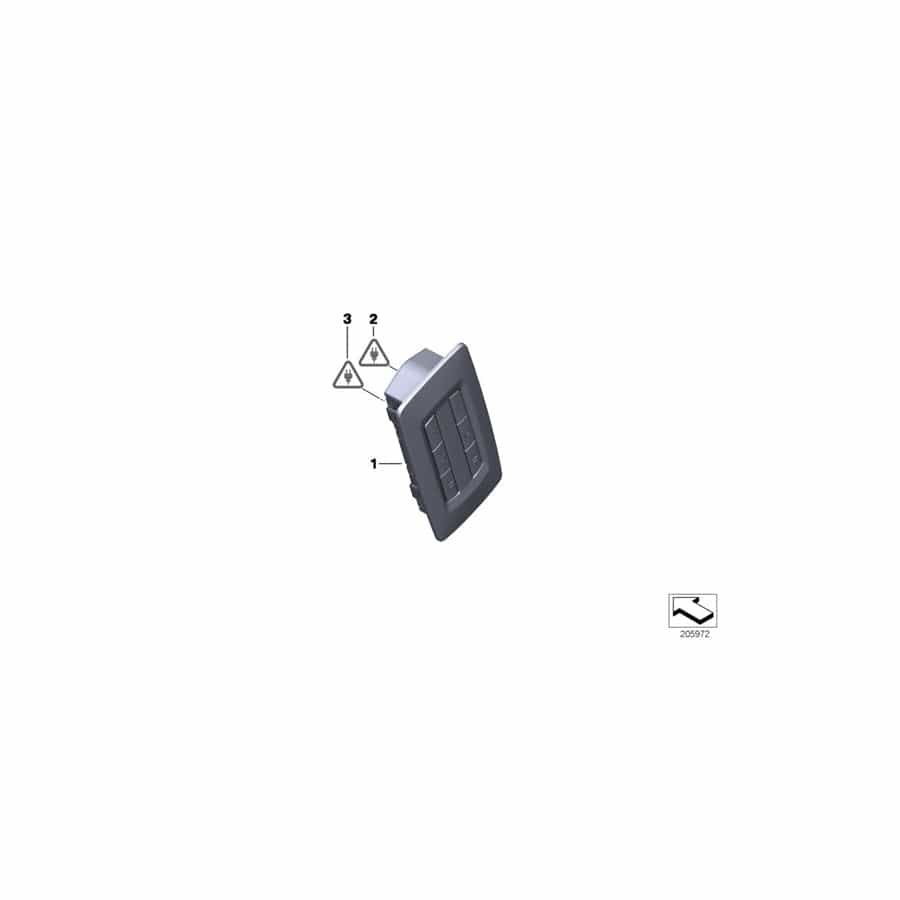 Genuine BMW 61319196202 F07 Switch, Rear Backrest Folding (Inc. 535i, 550iX & 530dX)