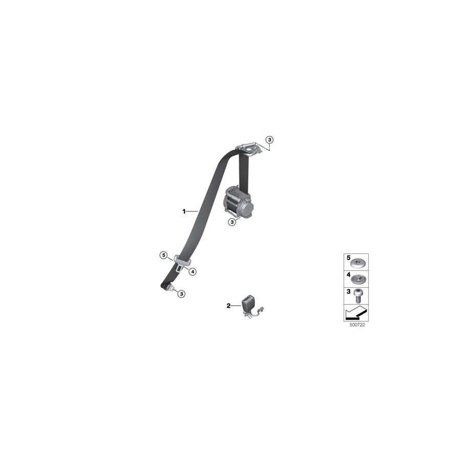 Genuine BMW 72117491730 G14 Upper Belt Rear Right ELFENBEINWEISS (Inc. M850iX, 840i & 840iX)