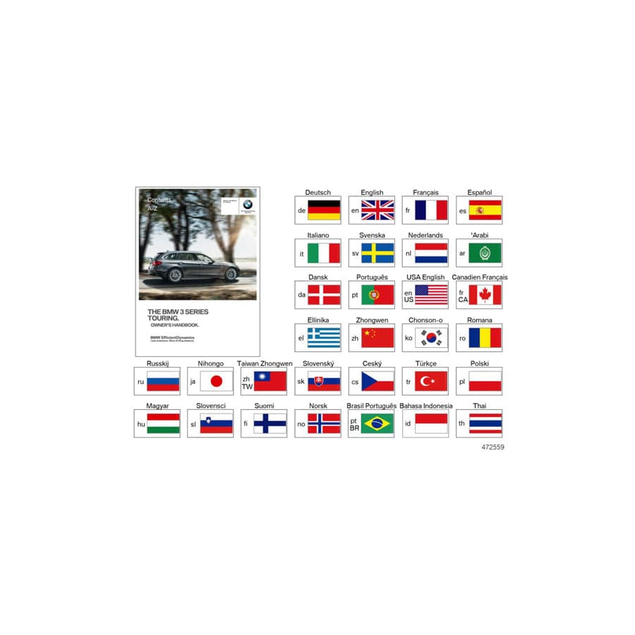Genuine BMW 01402978075 Owner's Manual F31 ENUS (Inc. 328dX, 328iX & 330iX)