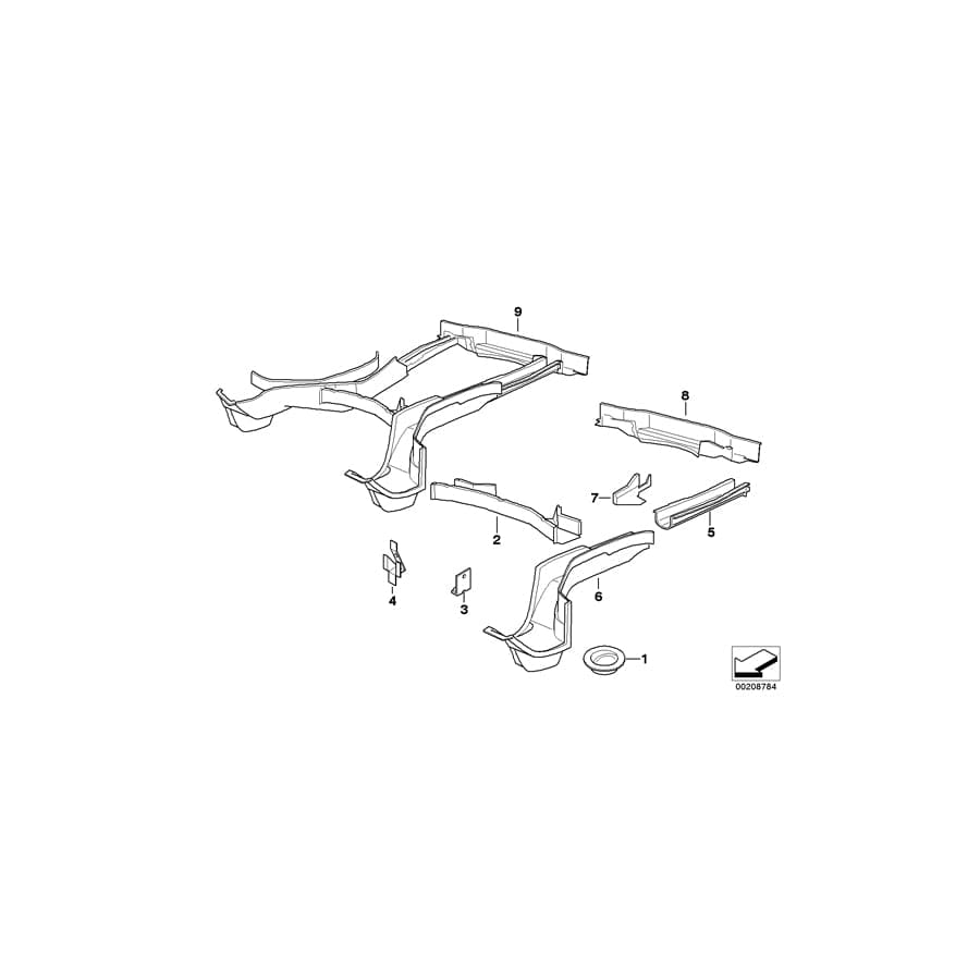 Genuine BMW 41118108470 E31 Bracket Exhaust, Rear Right (Inc. 840i, 850CSi & 840Ci)