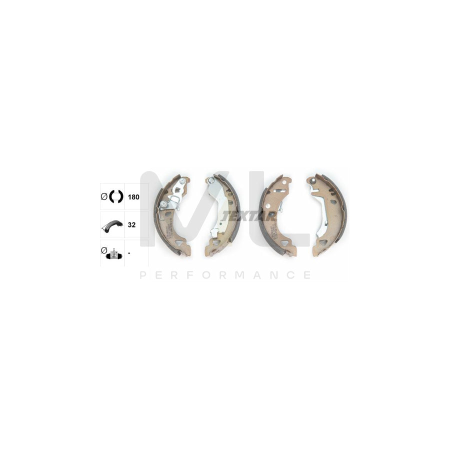 TEXTAR 91049200 Brake Shoe Set with handbrake lever