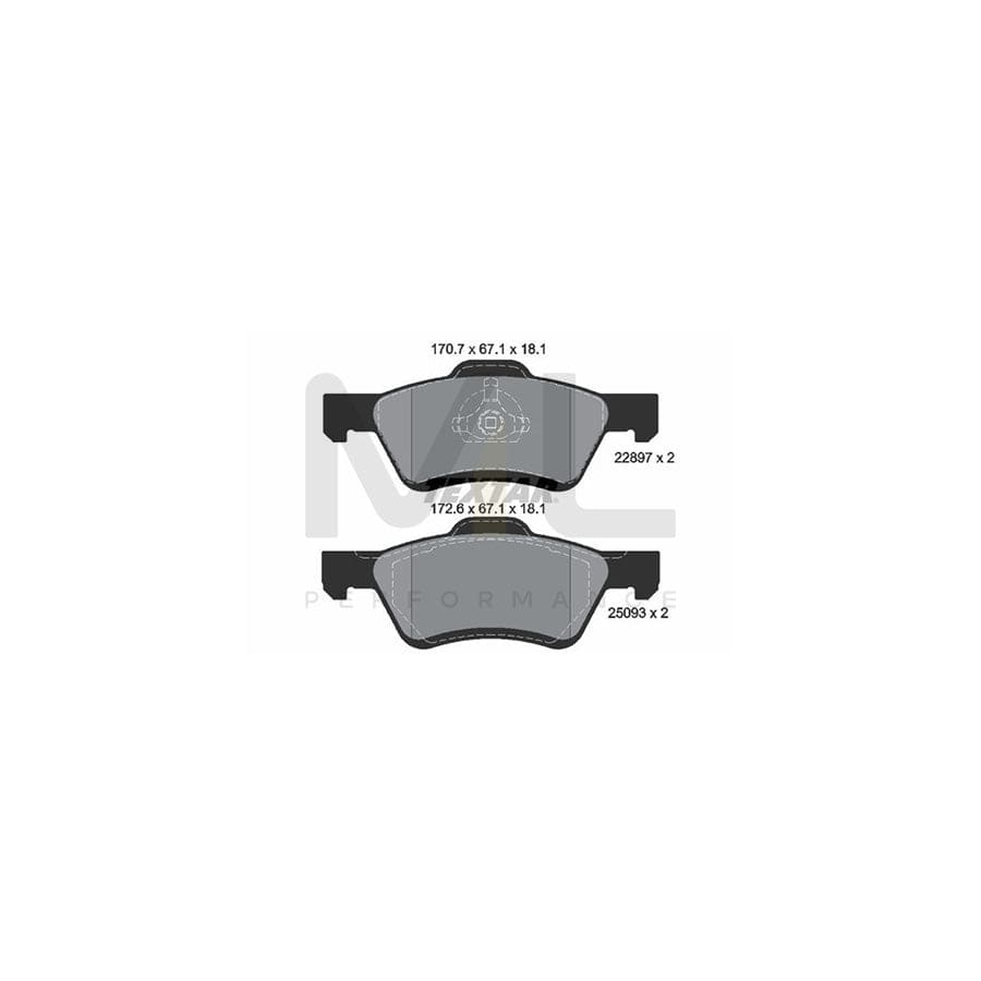 TEXTAR 2289701 Brake pad set not prepared for wear indicator