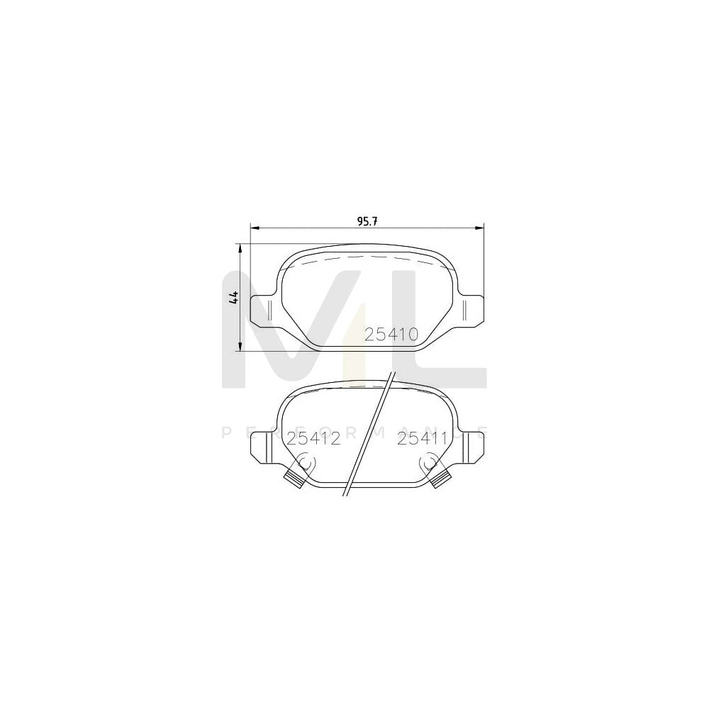 Hella 8DB 355 023-271 Brake Pad Set For Fiat 500 With Acoustic Wear Warning, With Accessories | ML Performance Car Parts