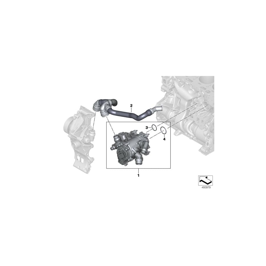 Genuine BMW 11538632767 F48 Wire Heat Management Module Coolant pump heating return (Inc. X2 28i, M135iX & 220i)