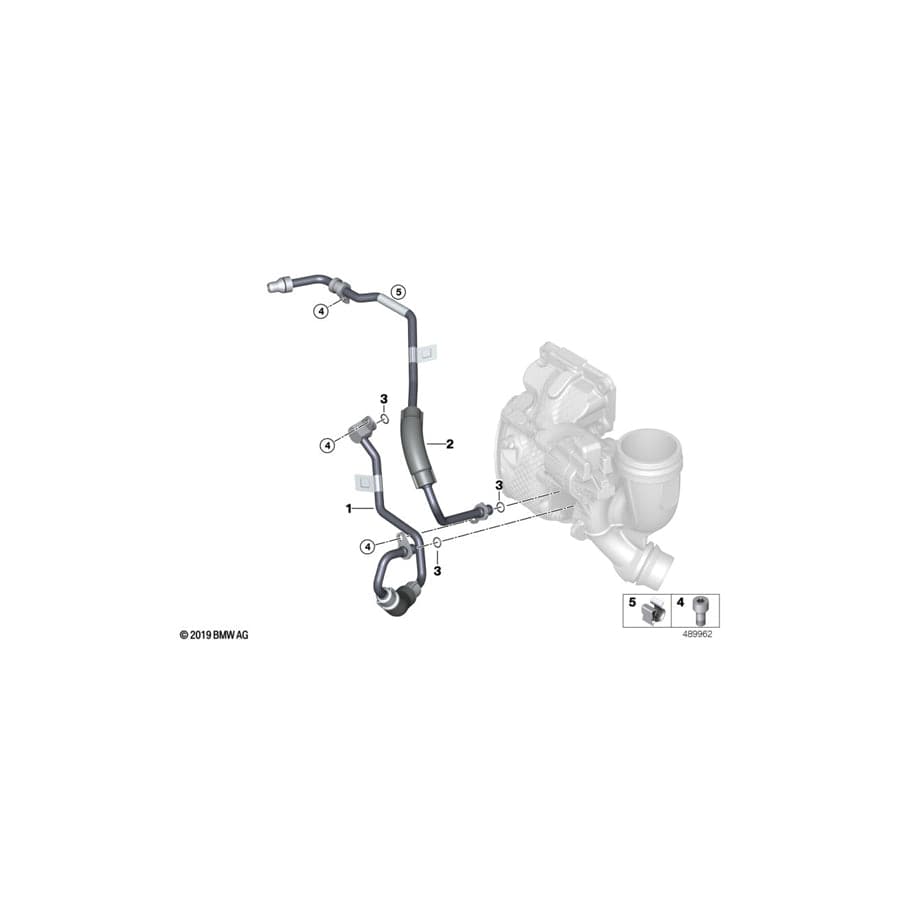 Genuine BMW 11538629960 F55 F56 Wire Exhaust Turbocharger Hose (Inc. Cooper & Cooper ALL4)