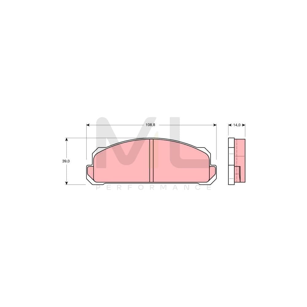 TRW Gdb123 Brake Pad Set Not Prepared For Wear Indicator
