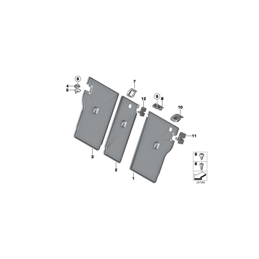 Genuine BMW 52207291679 F34 F31 F21 Cover, Belt Outlet SCHWARZ (Inc. 428iX, 420dX & 425d)