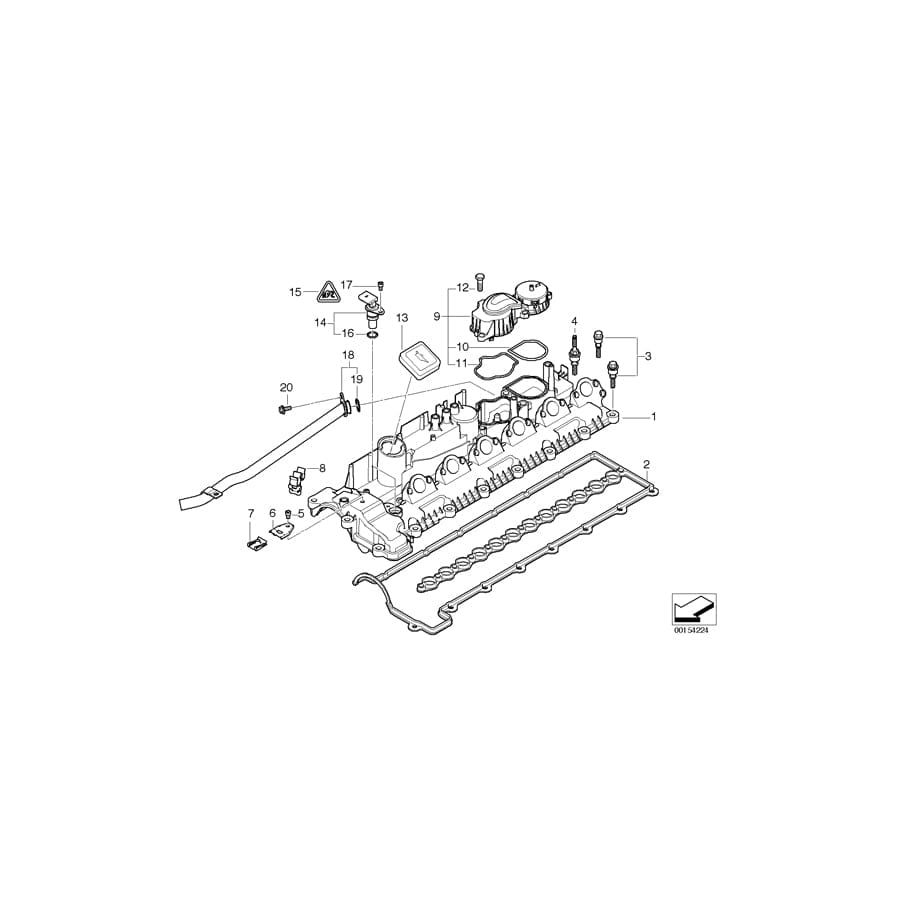 Genuine BMW 11127792939 E60 E61 Cylinder Head Cover (Inc. 535d)