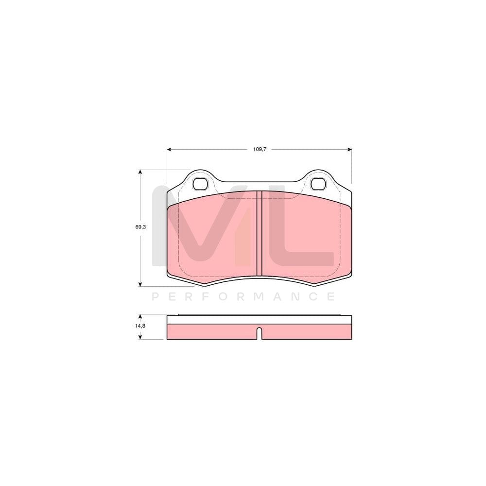 TRW Gdb1513 Brake Pad Set Not Prepared For Wear Indicator