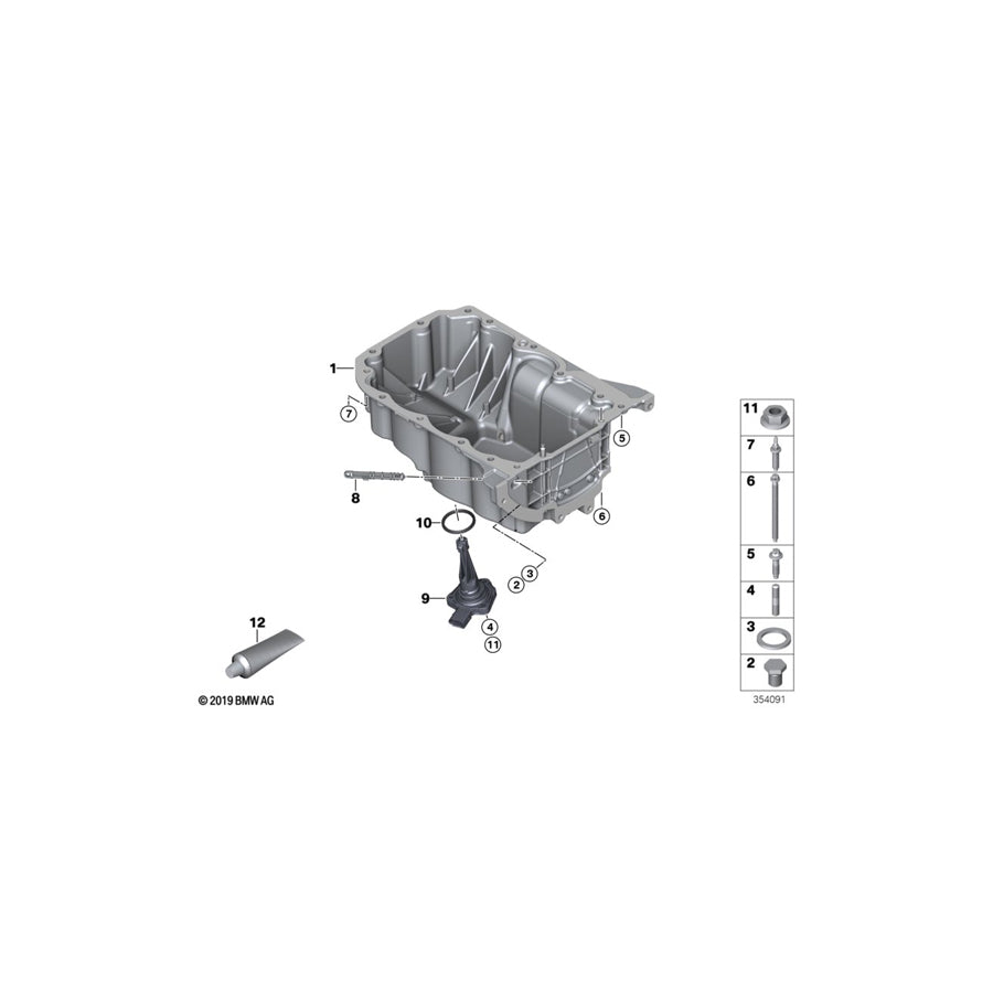 Genuine BMW 11138601312 Asa-Bolt M8X106 (Inc. i8)