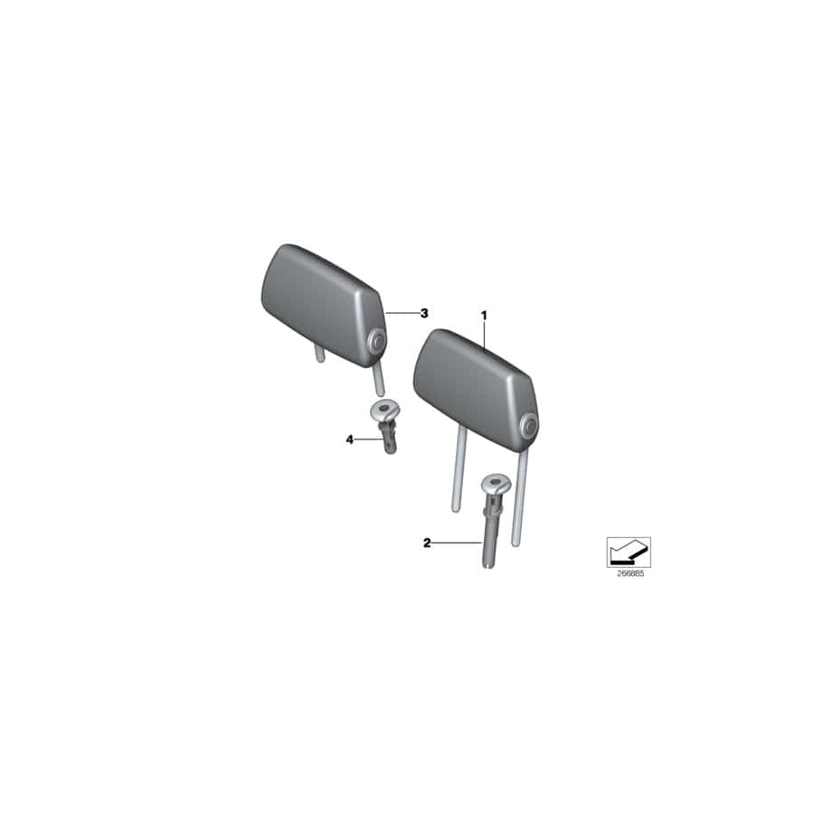 Genuine BMW 52207291130 F30 F20 Headrest Leather OYSTER (Inc. 330e, 330d & 116i)