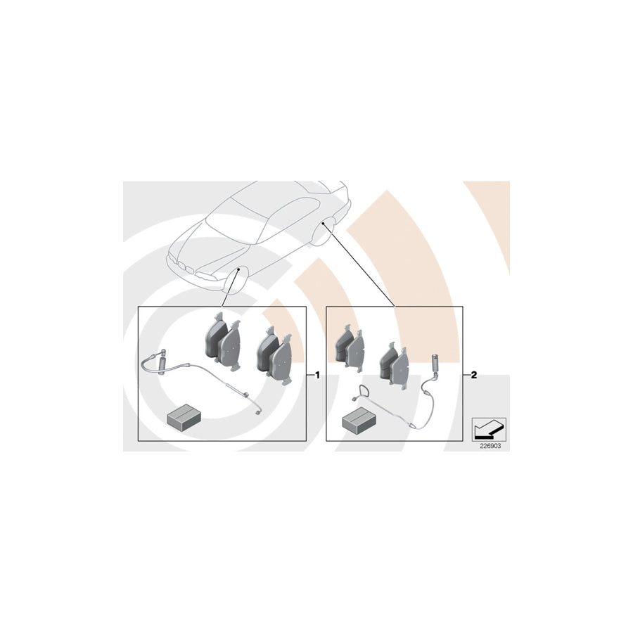 Genuine BMW 34112464196 F30 F34 F31 Set Of Brake Pads With Wear Sensors VALUE LINE (Inc. 335dX, 114d & 116d ed)