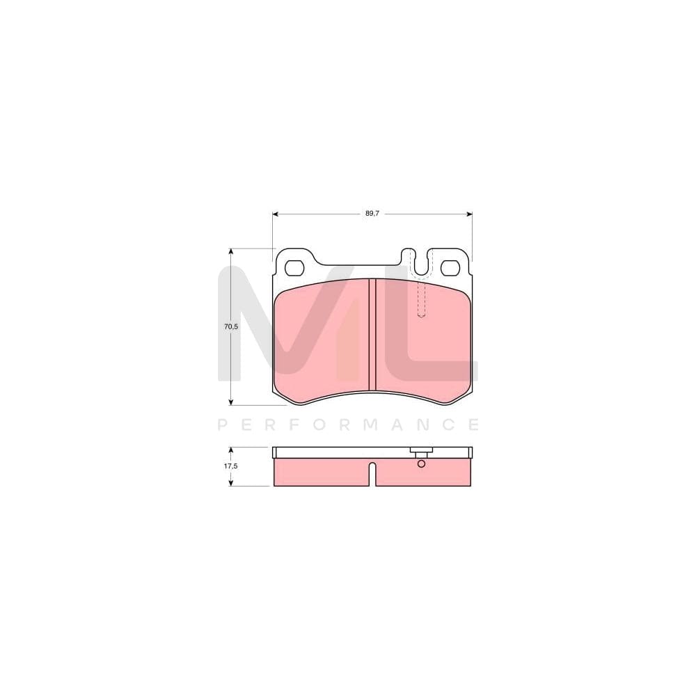 TRW Gdb929 Brake Pad Set Suitable For Mercedes-Benz Sl Convertible (R107) Prepared For Wear Indicator