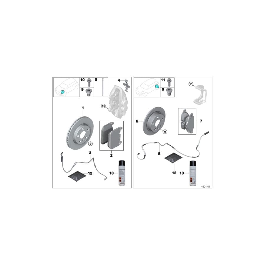 Genuine BMW 34116880735 G12 G11 G30 Repair Kit, Brake Pads Asbestos-Free (Inc. 740LdX, 740iX & 740e)